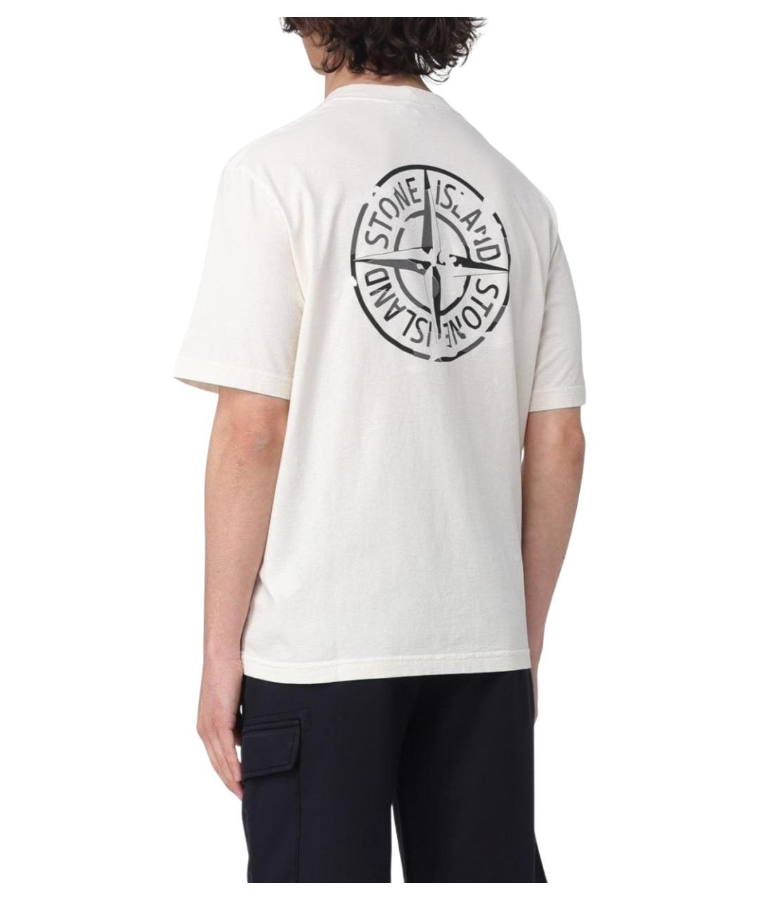 STONE ISLAND Бежевая футболка, фото 2