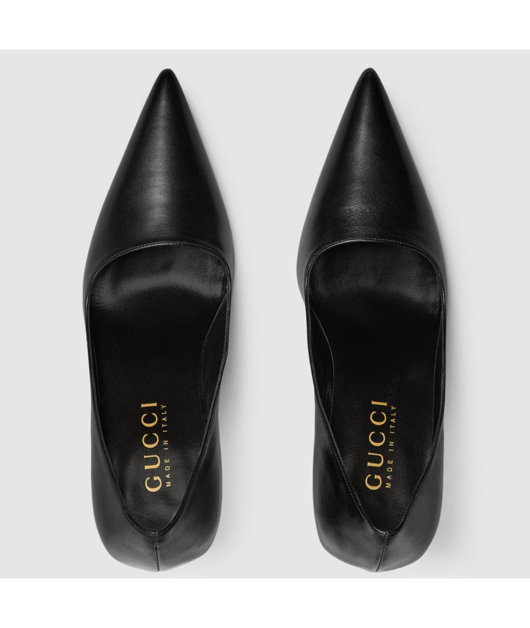 GUCCI Черные кожаные туфли, фото 3