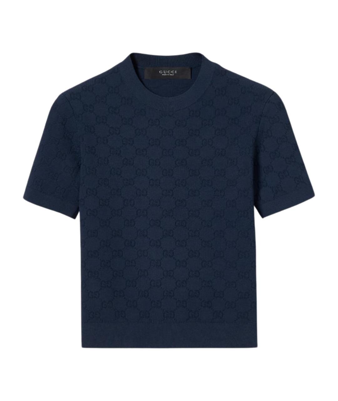 GUCCI Синий вискозный джемпер / свитер, фото 1