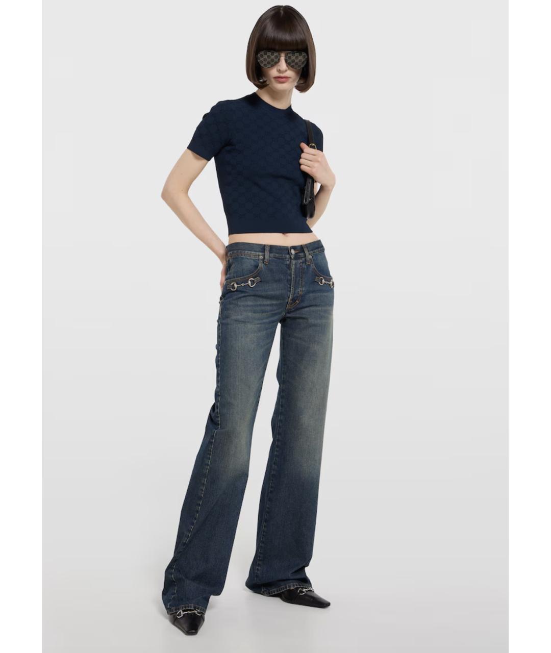 GUCCI Синий вискозный джемпер / свитер, фото 2