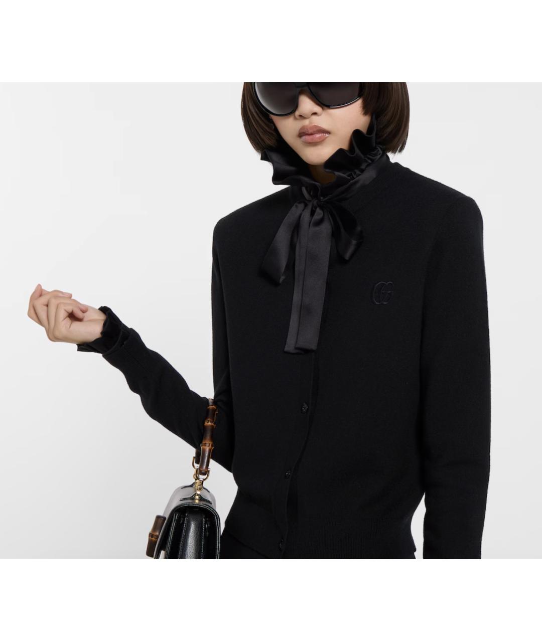 GUCCI Черный шерстяной кардиган, фото 3