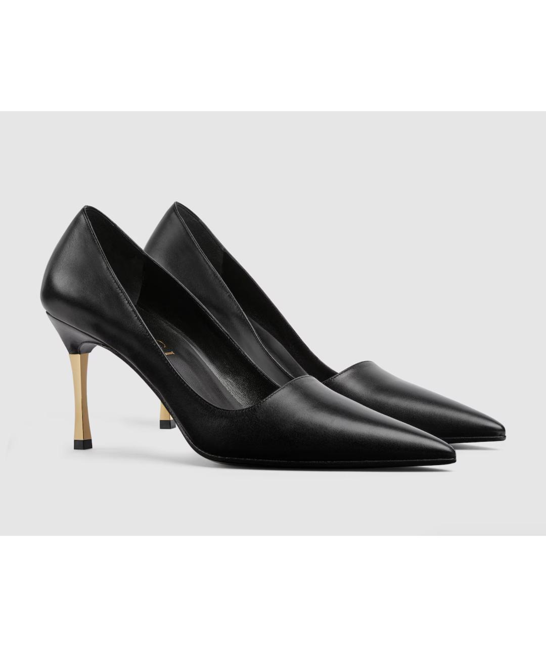 GUCCI Черные кожаные туфли, фото 2