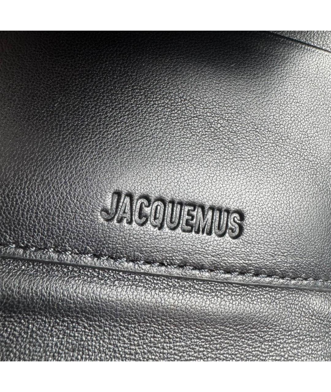 JACQUEMUS Черный кожаный кошелек, фото 5