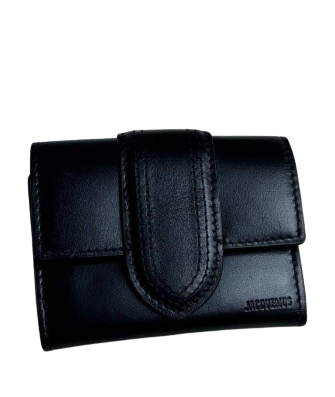 JACQUEMUS Черный кожаный кошелек, фото 1