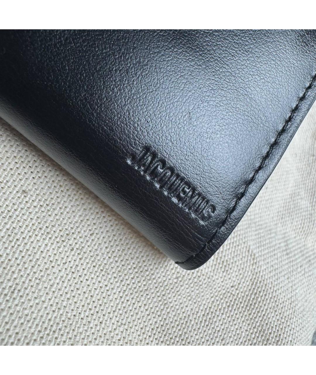 JACQUEMUS Черный кожаный кошелек, фото 4