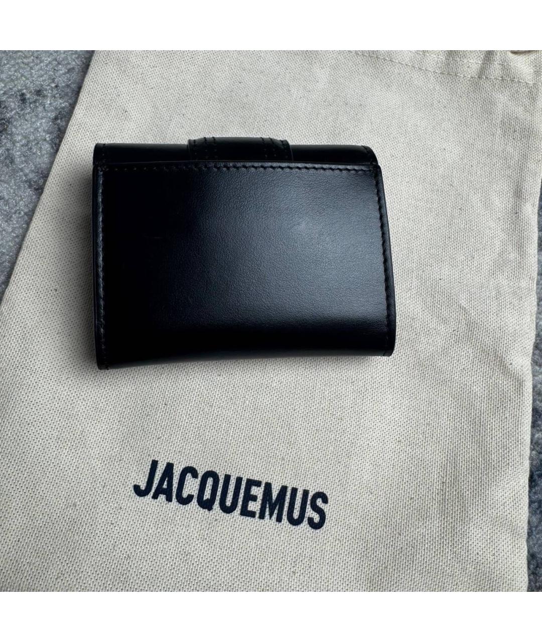 JACQUEMUS Черный кожаный кошелек, фото 2