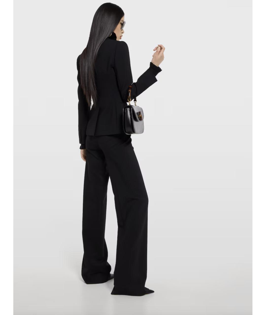 GUCCI Черные шерстяные прямые брюки, фото 4