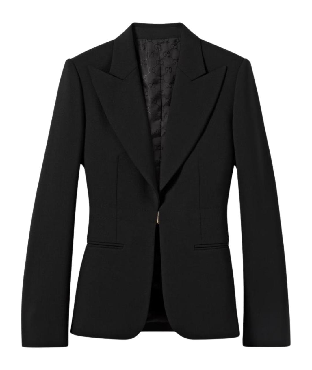 GUCCI Черный шерстяной жакет/пиджак, фото 1