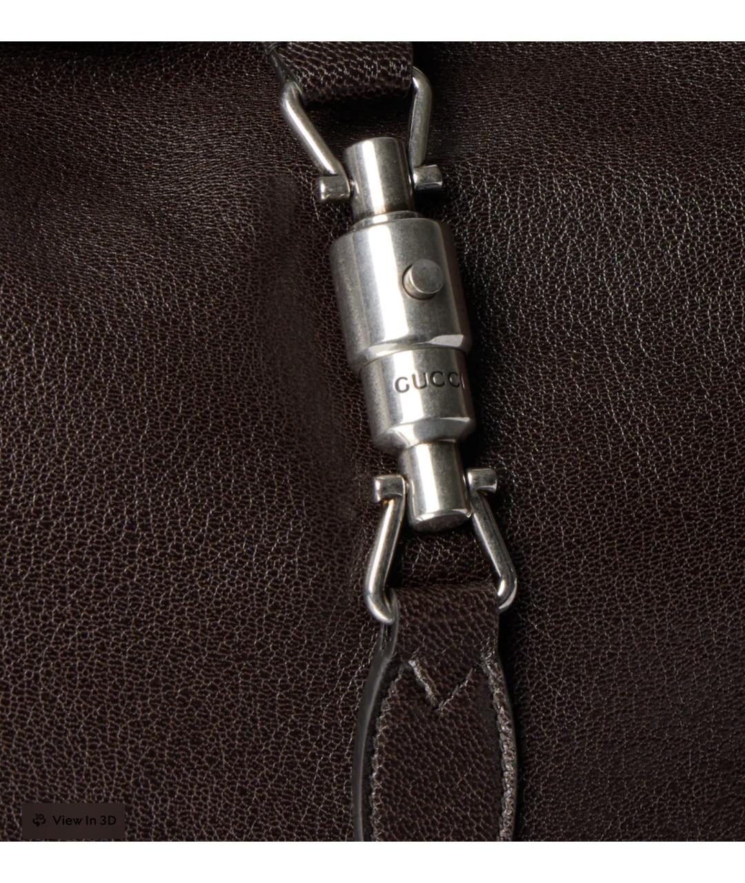 GUCCI Коричневая кожаная сумка через плечо, фото 5