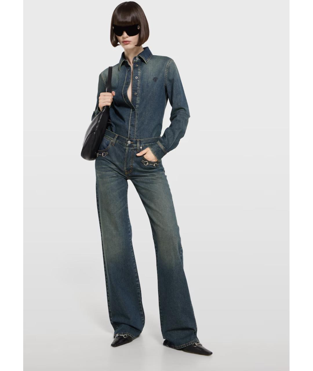 GUCCI Синяя хлопковая рубашка, фото 2