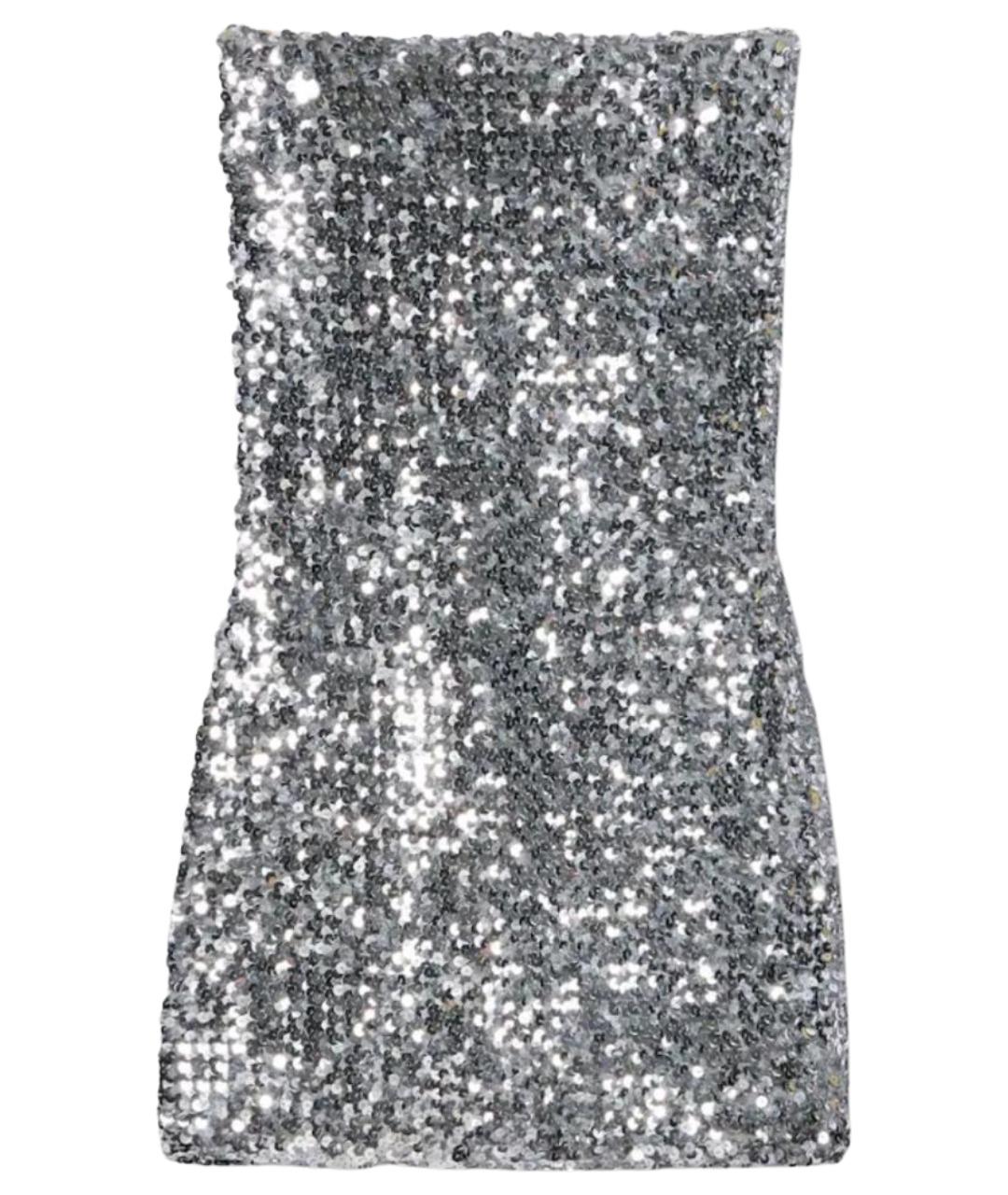 GUCCI Серебряное ацетатное коктейльное платье, фото 1