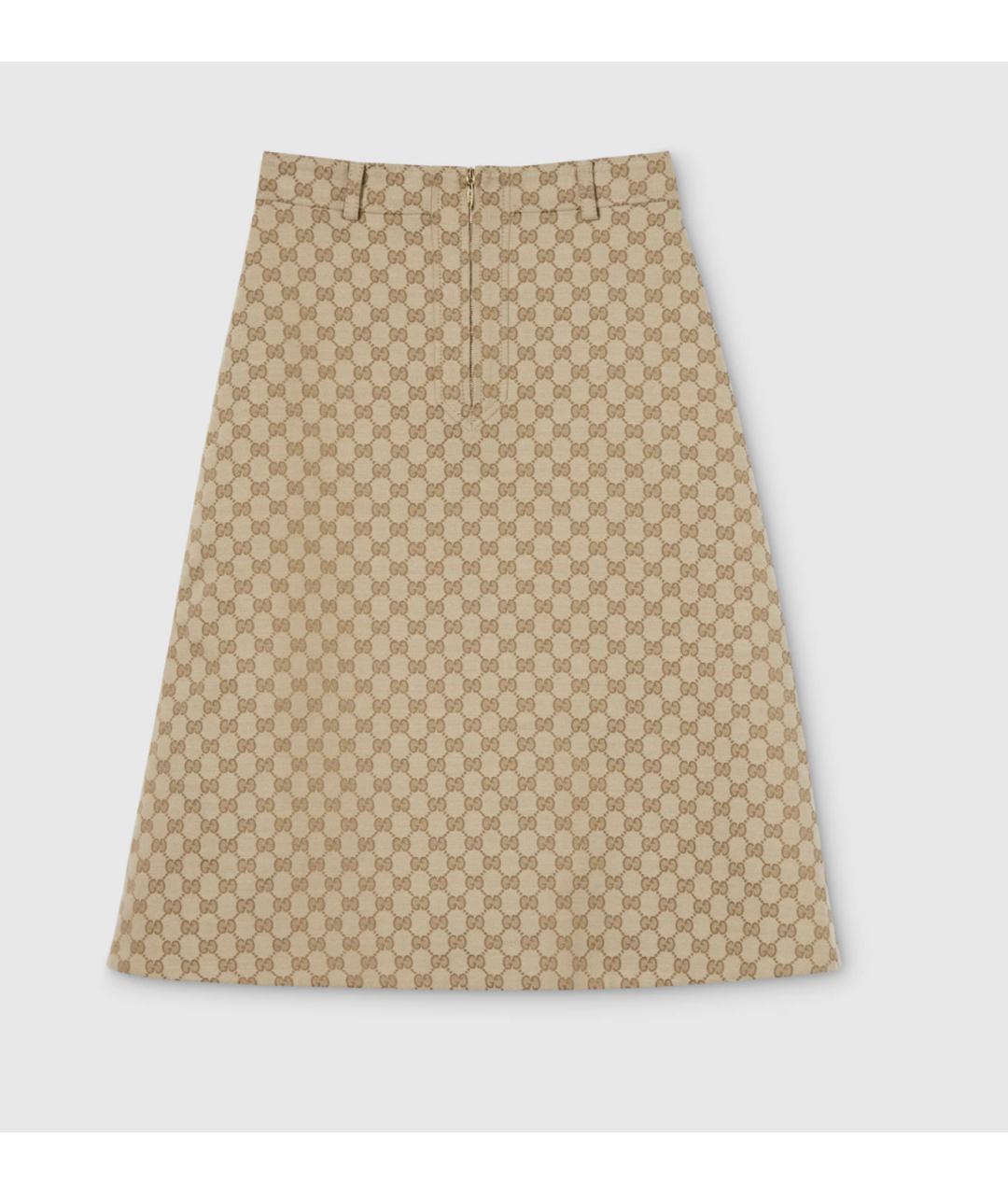 GUCCI Бежевая полиэстеровая юбка миди, фото 5