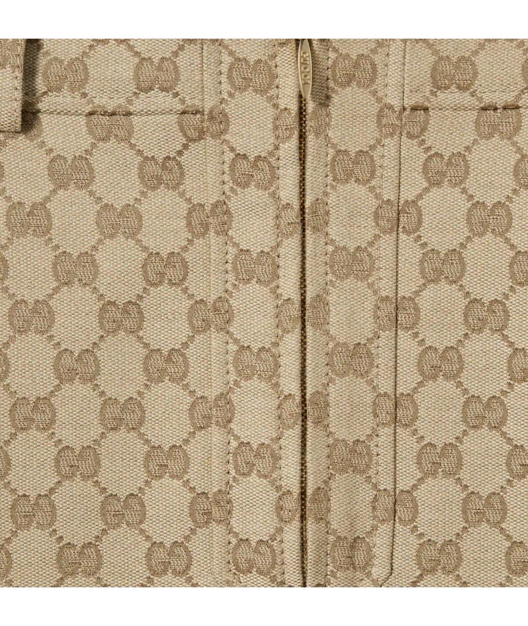 GUCCI Бежевая полиэстеровая юбка миди, фото 4