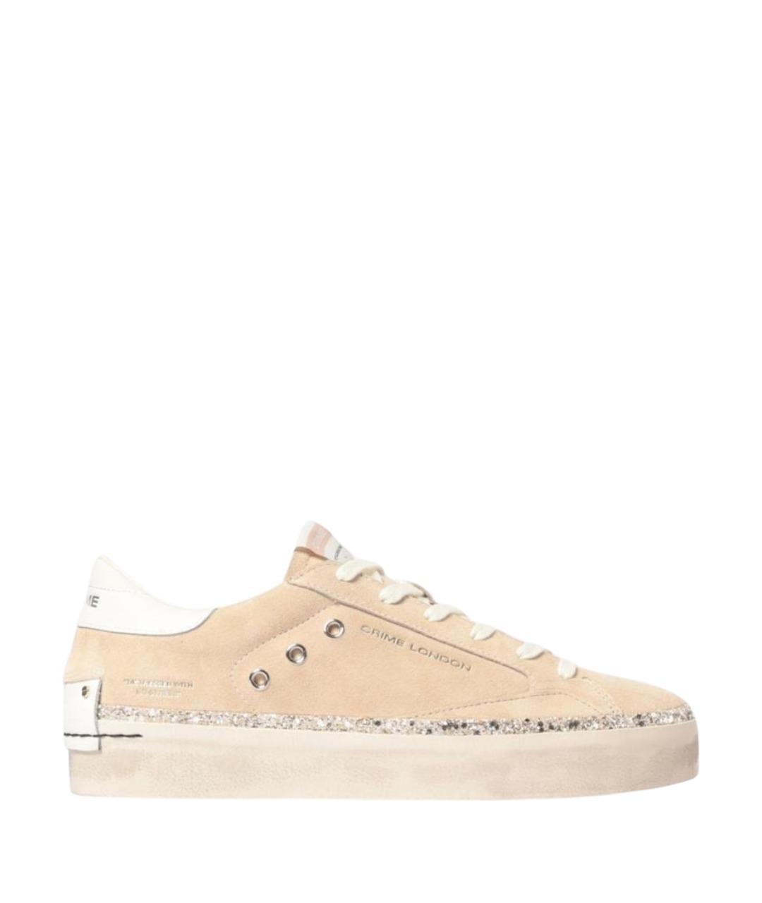 CRIME LONDON Бежевые замшевые кроссовки, фото 1