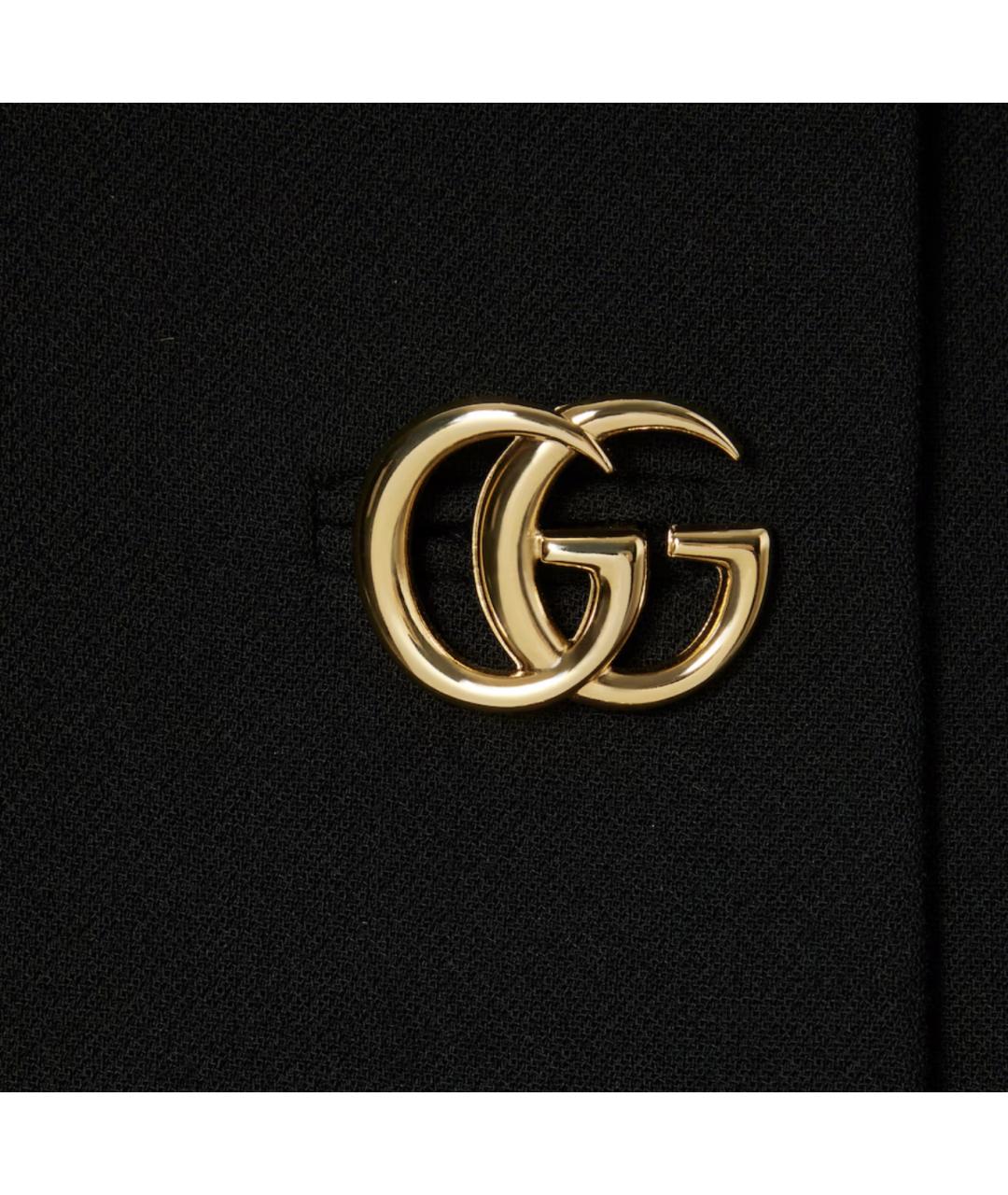 GUCCI Черная шерстяная юбка мини, фото 4