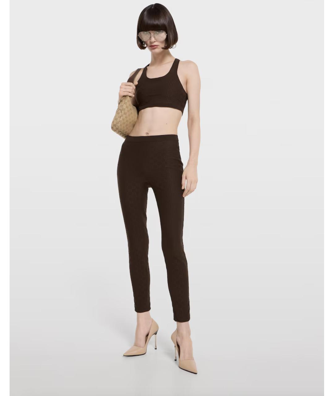 GUCCI Коричневая полиамидовая майка, фото 2