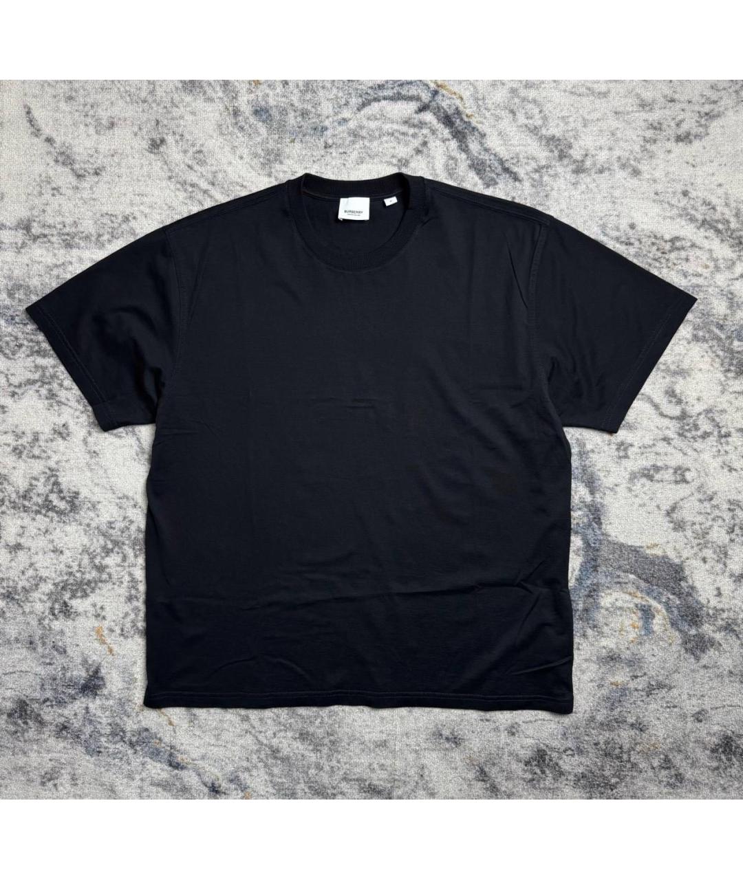 BURBERRY Черная хлопковая футболка, фото 6