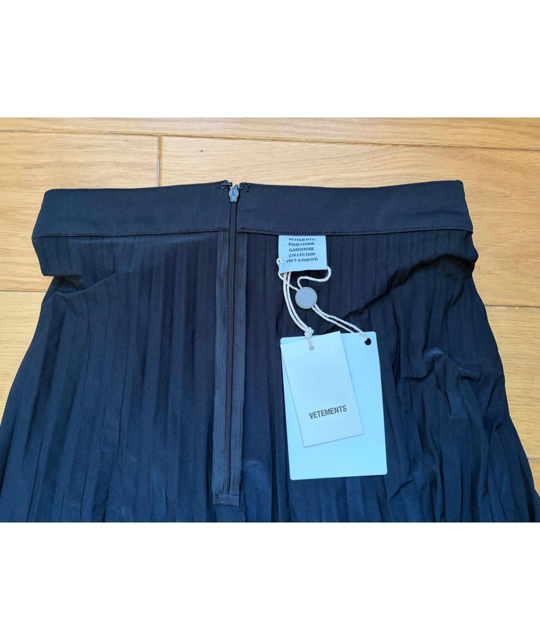 VETEMENTS Черная полиэстеровая юбка миди, фото 3