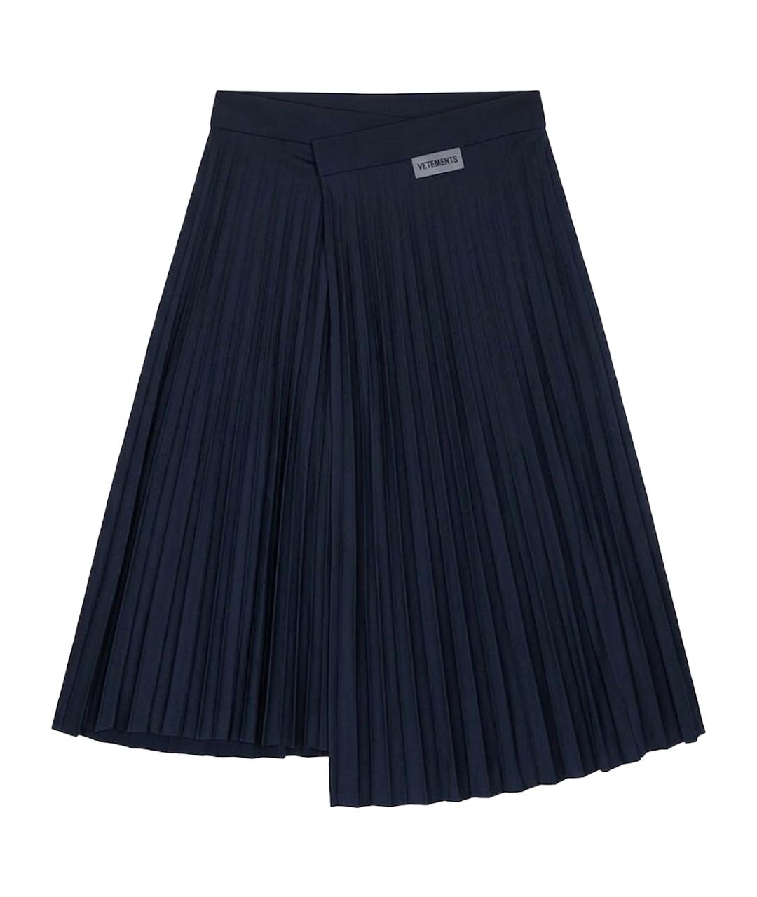 VETEMENTS Черная полиэстеровая юбка миди, фото 1