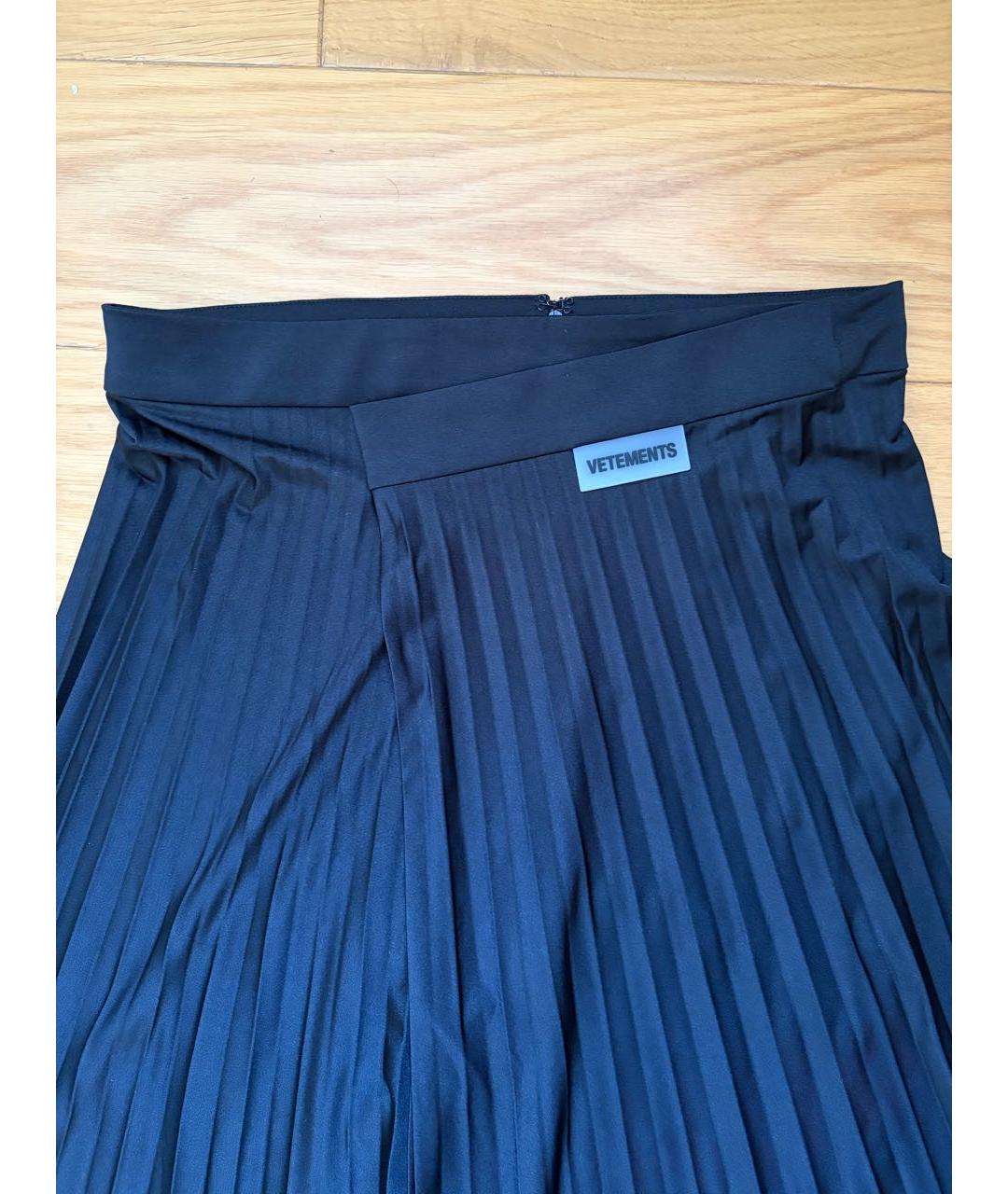 VETEMENTS Черная полиэстеровая юбка миди, фото 4