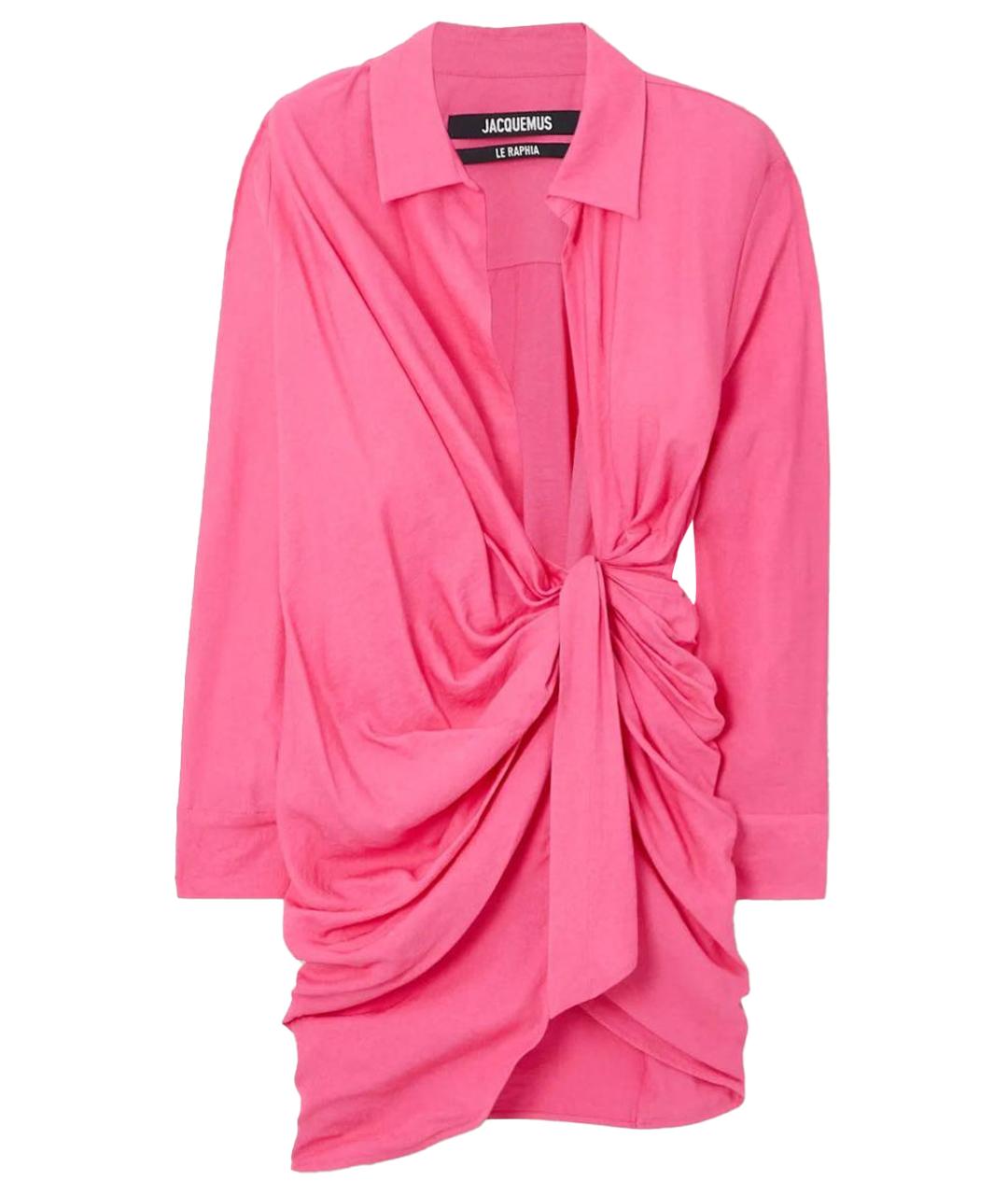 JACQUEMUS Розовое вискозное повседневное платье, фото 1
