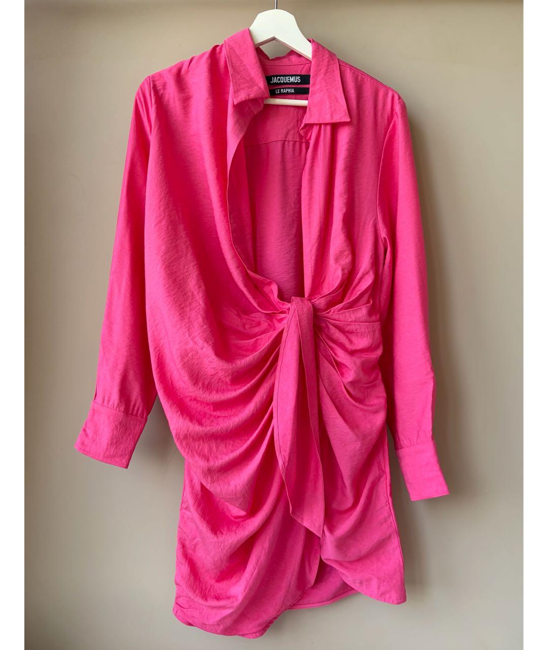 JACQUEMUS Розовое вискозное повседневное платье, фото 2