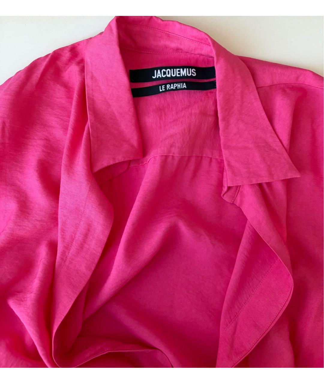 JACQUEMUS Розовое вискозное повседневное платье, фото 4