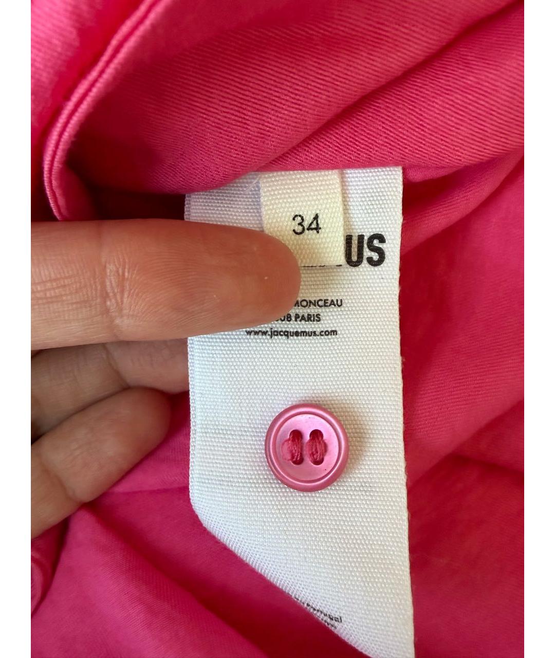JACQUEMUS Розовое вискозное повседневное платье, фото 5