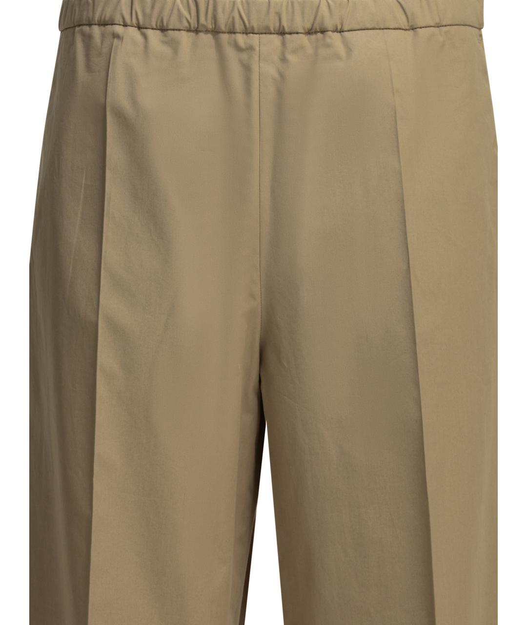 MONCLER Бежевые хлопковые прямые брюки, фото 3