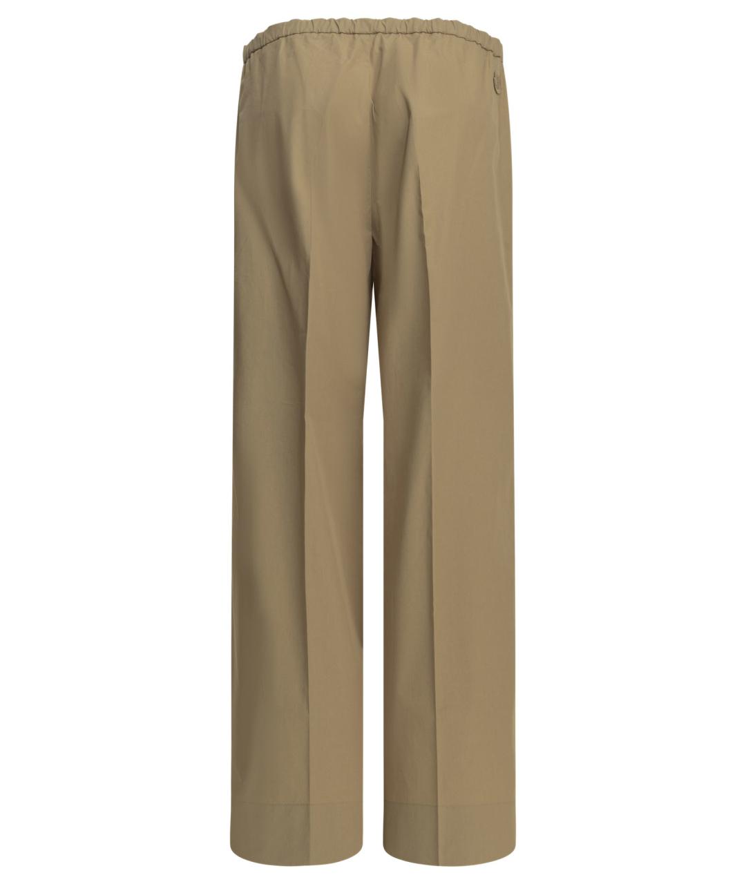 MONCLER Бежевые хлопковые прямые брюки, фото 2