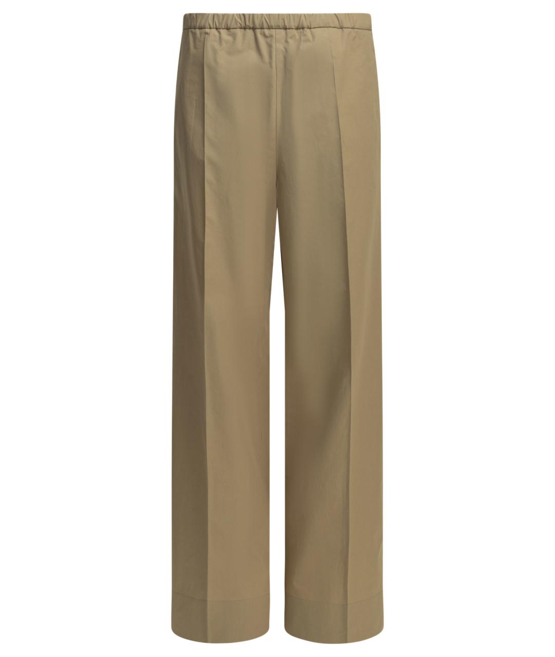 MONCLER Бежевые хлопковые прямые брюки, фото 1