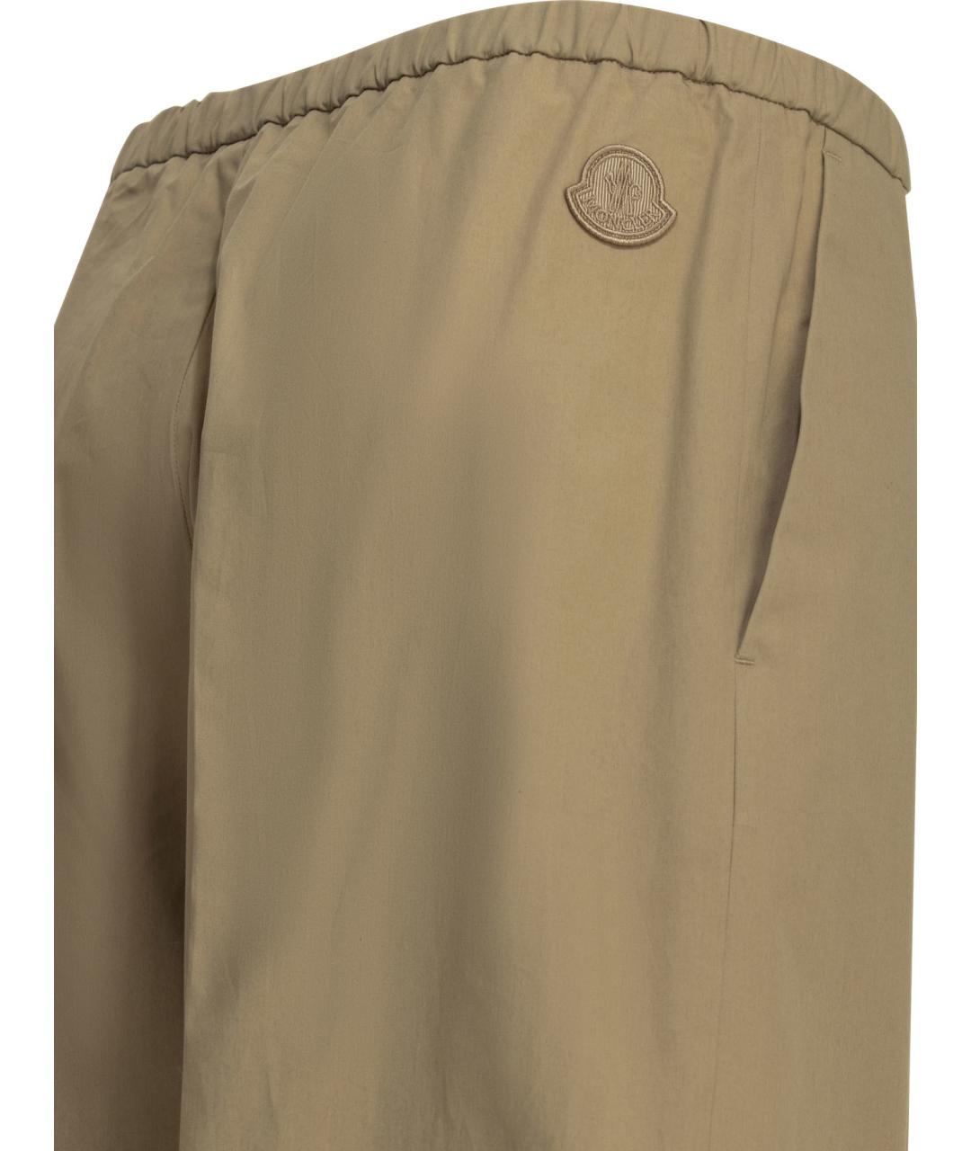 MONCLER Бежевые хлопковые прямые брюки, фото 4