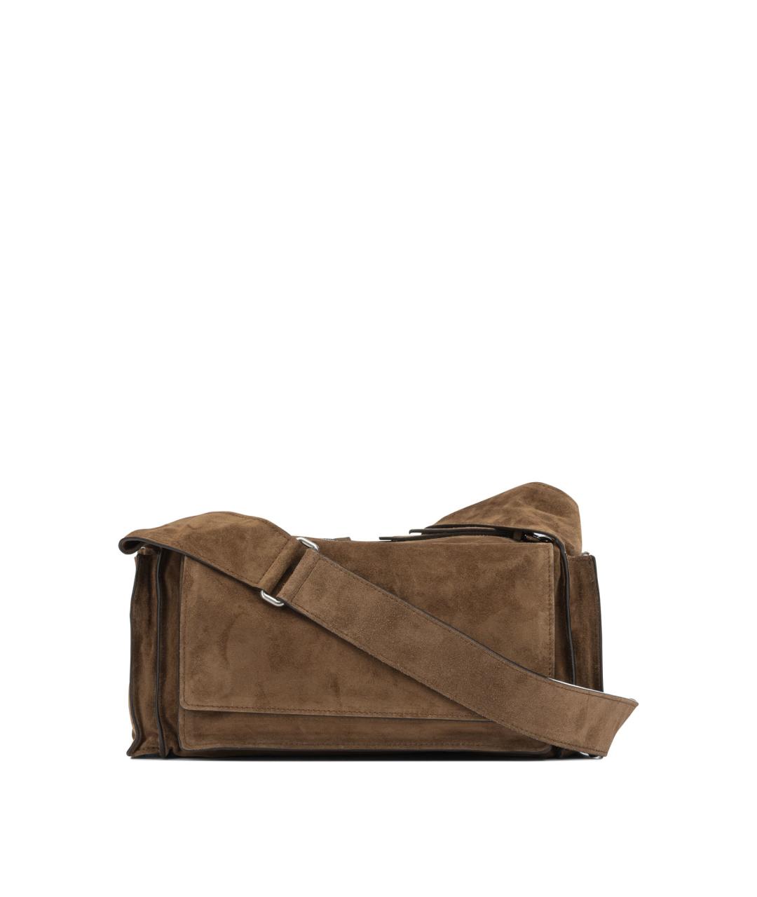 MIU MIU Коричневая замшевая сумка через плечо, фото 3