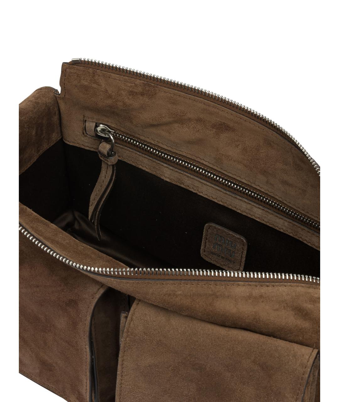 MIU MIU Коричневая замшевая сумка через плечо, фото 5