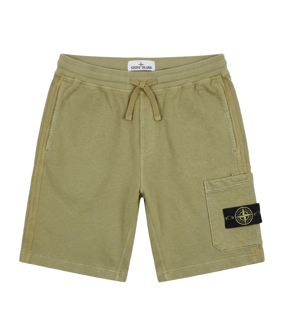 STONE ISLAND Зеленые хлопковые шорты, фото 1