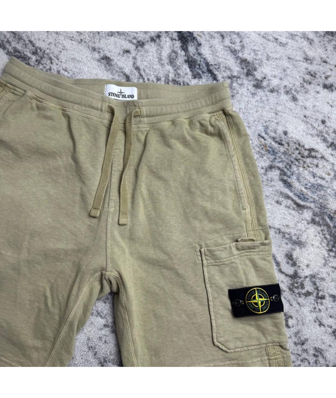 STONE ISLAND Зеленые хлопковые шорты, фото 3