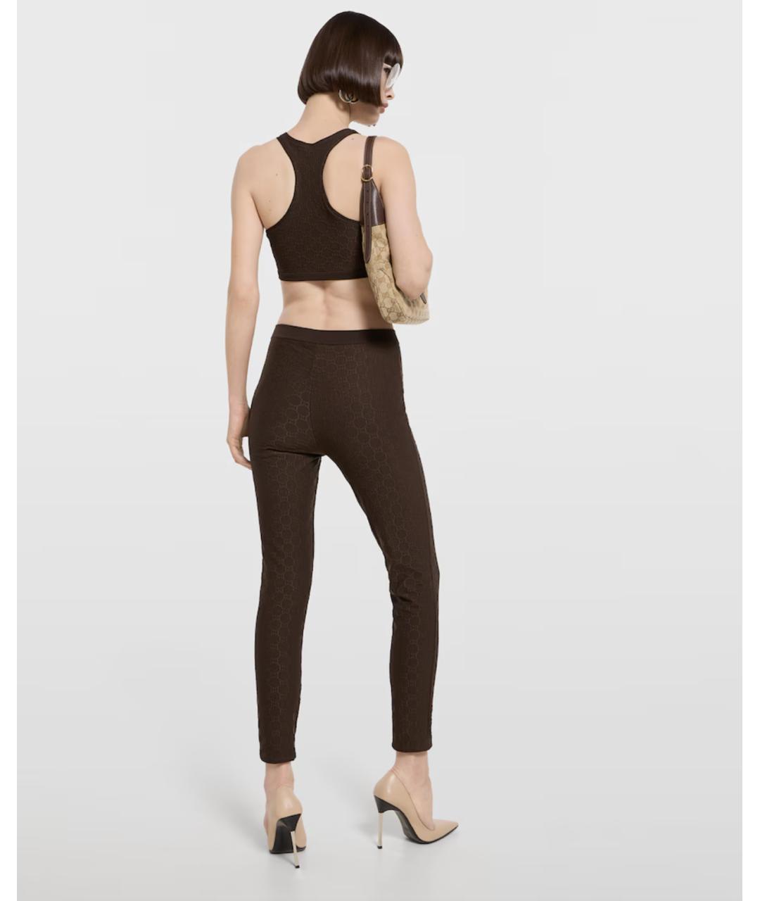 GUCCI Коричневая полиамидовая майка, фото 3