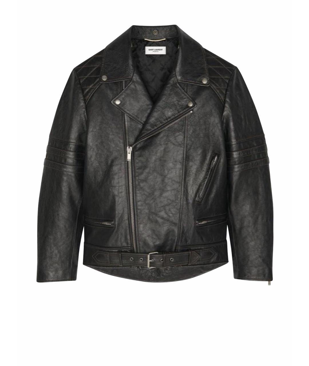 SAINT LAURENT Черная кожаная куртка, фото 1