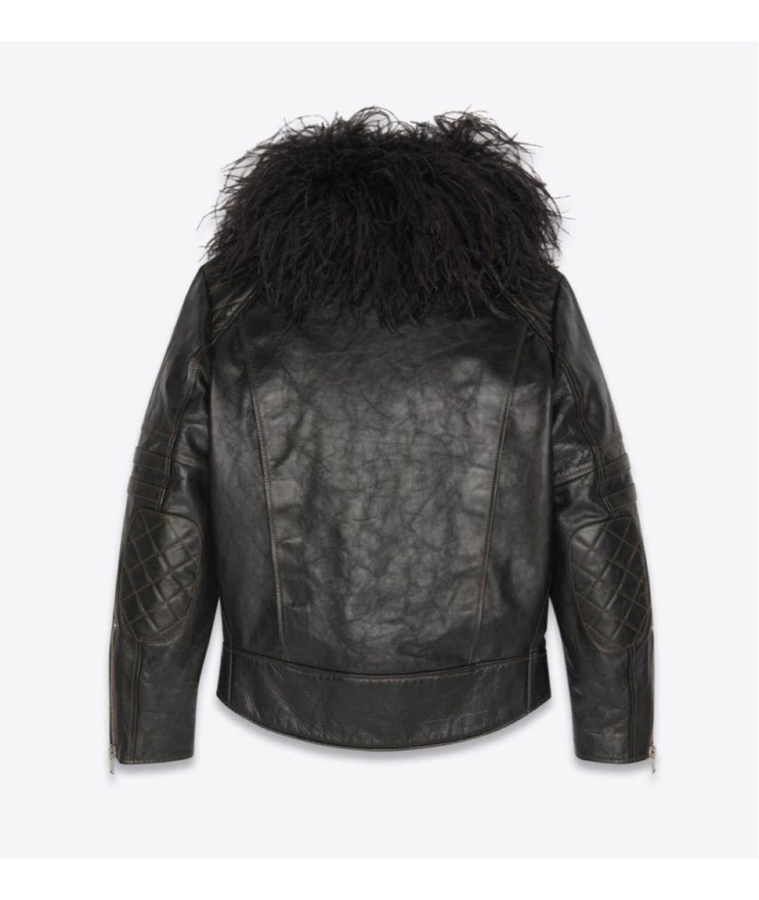 SAINT LAURENT Черная кожаная куртка, фото 2