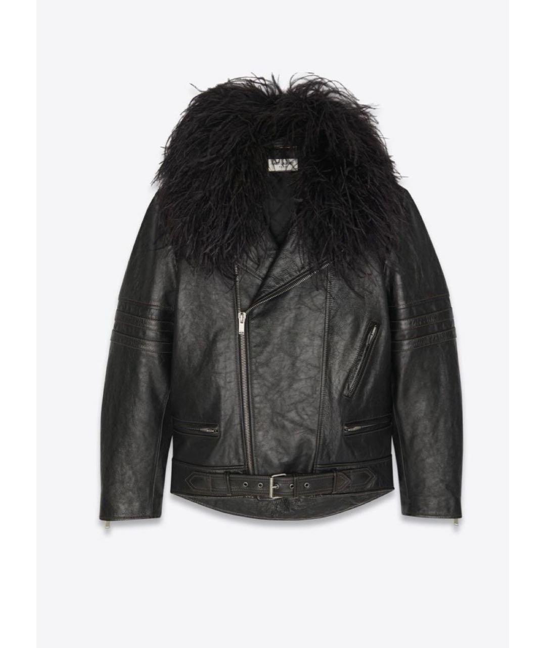 SAINT LAURENT Черная кожаная куртка, фото 3