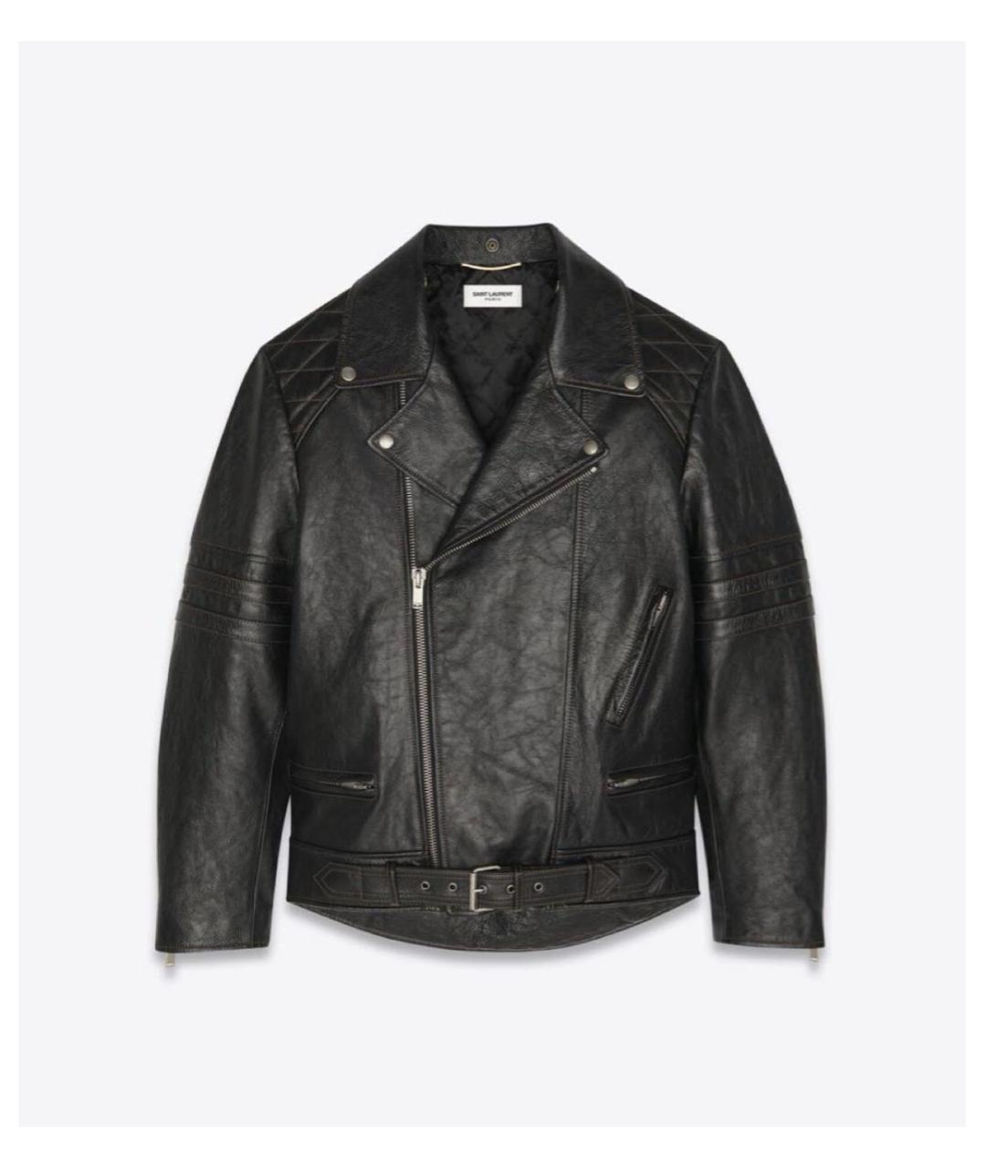 SAINT LAURENT Черная кожаная куртка, фото 6