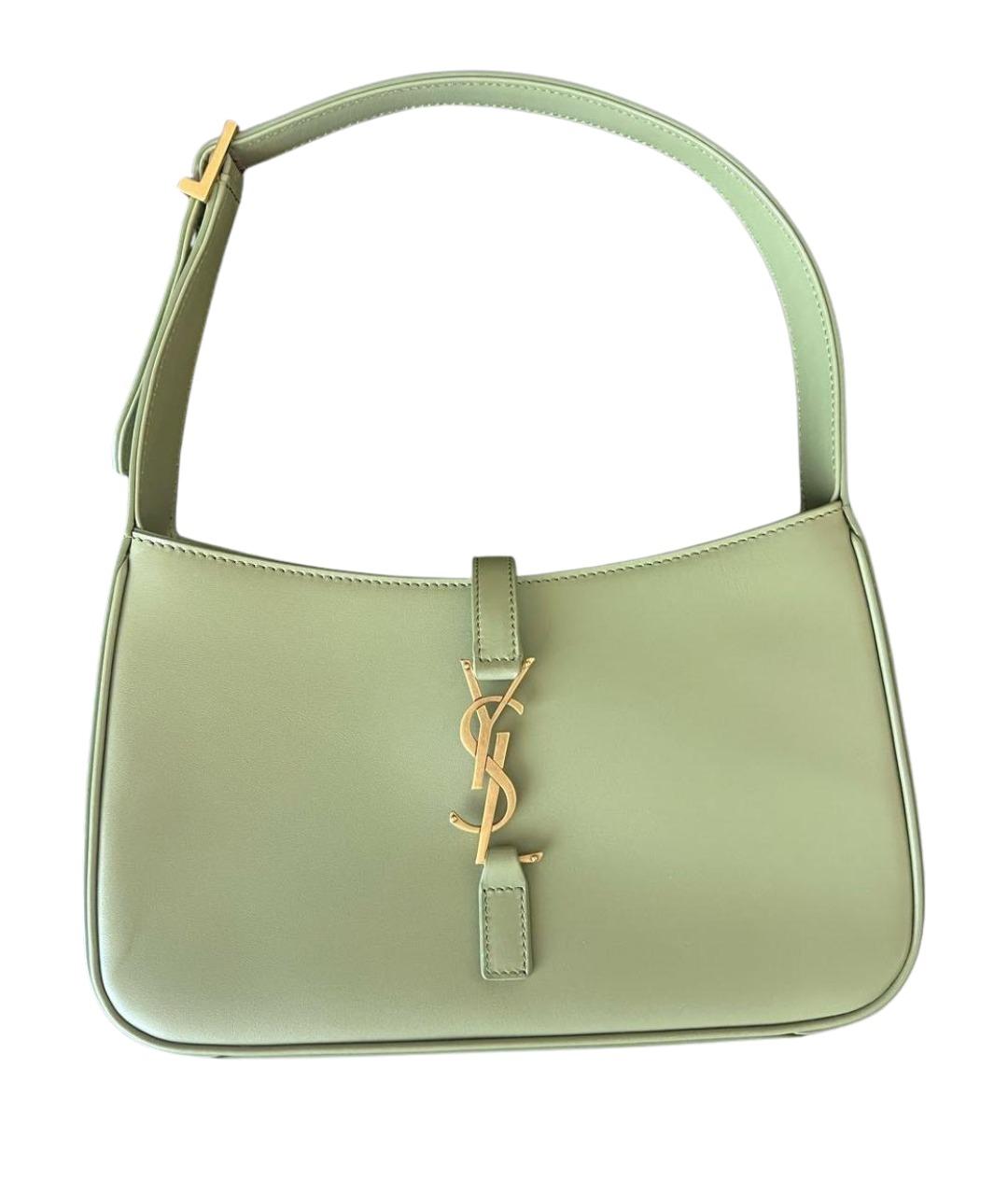 SAINT LAURENT Зеленая кожаная сумка через плечо, фото 1