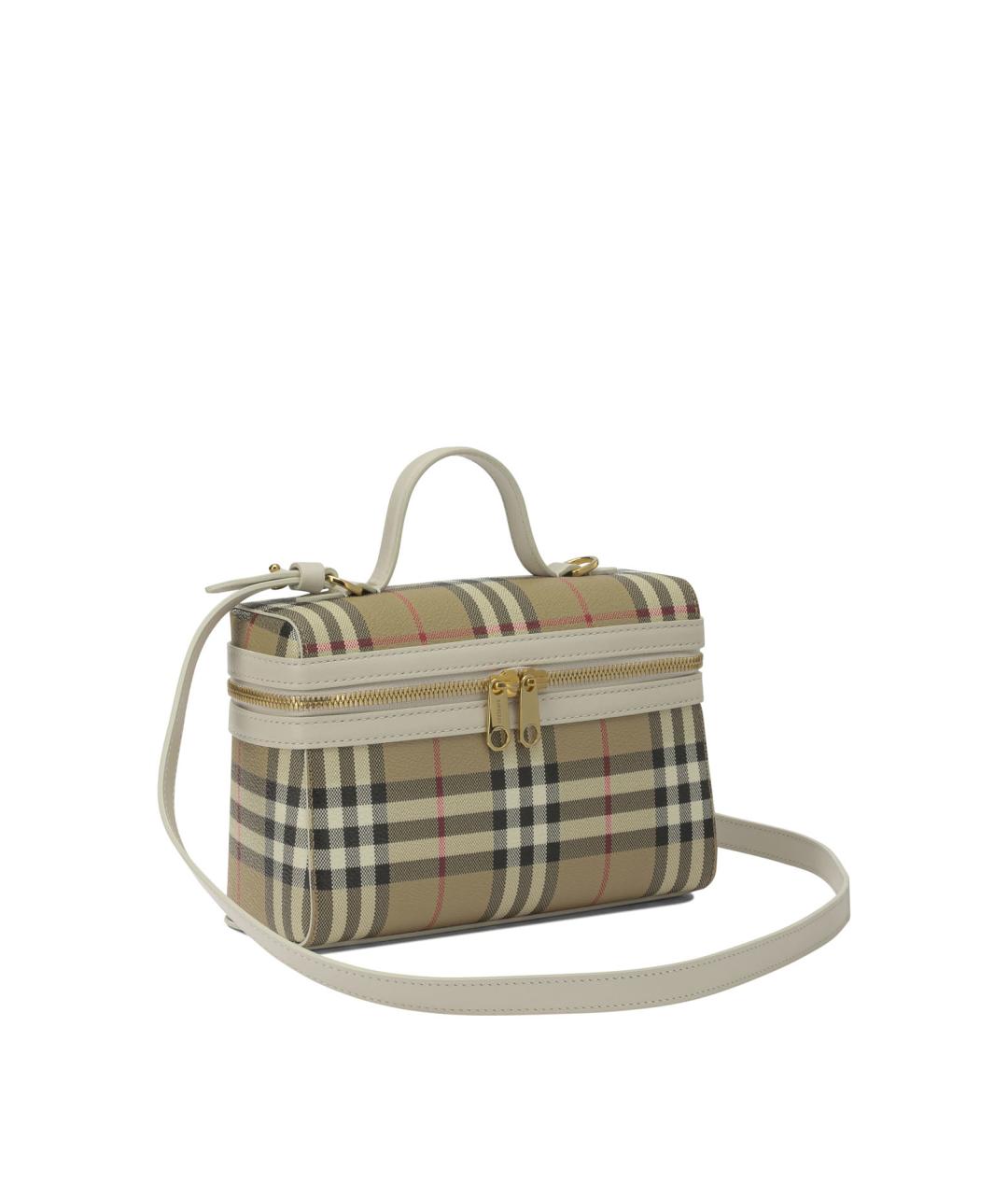 BURBERRY Бежевая сумка с короткими ручками из искусственной кожи, фото 1