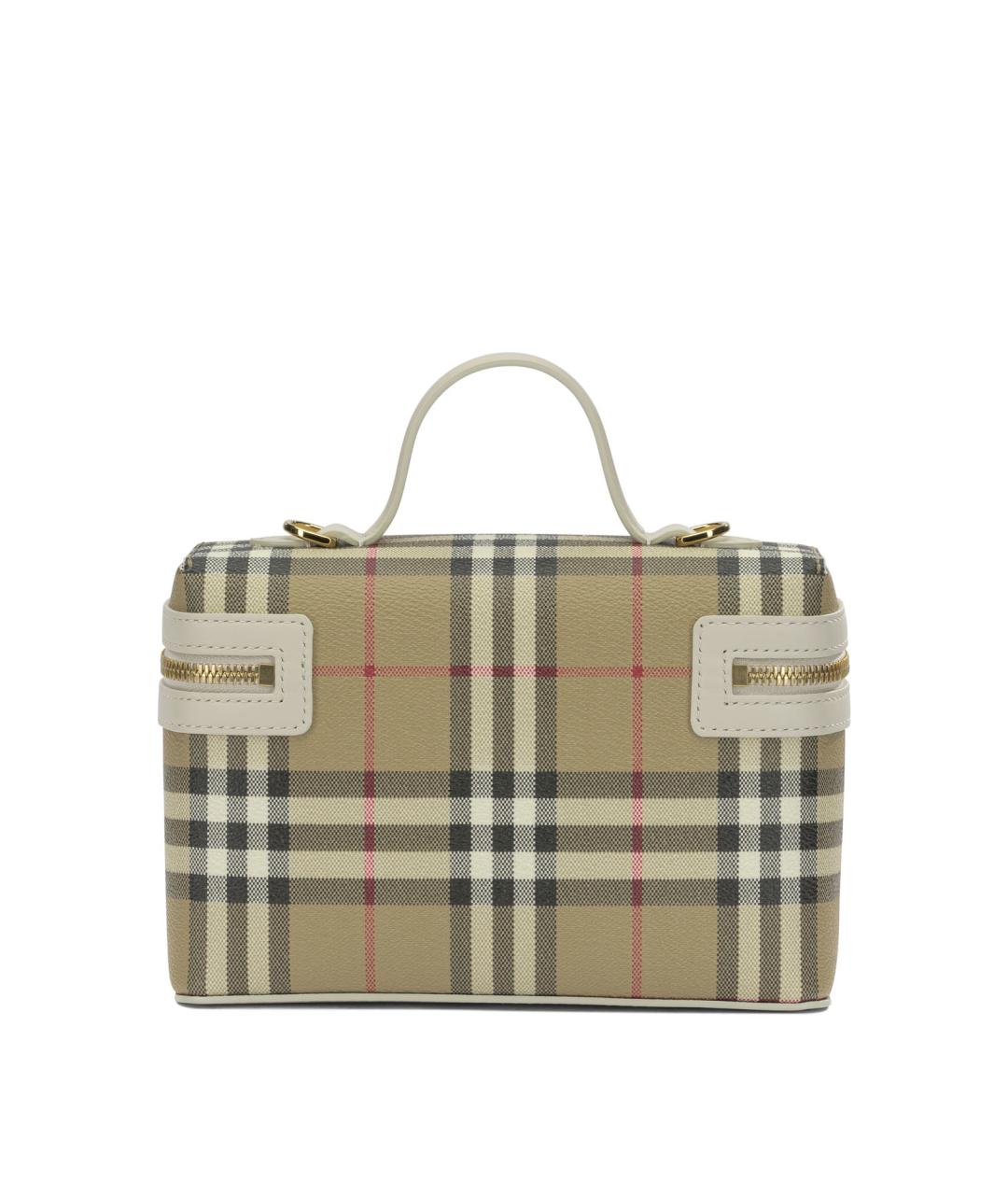 BURBERRY Бежевая сумка с короткими ручками из искусственной кожи, фото 2