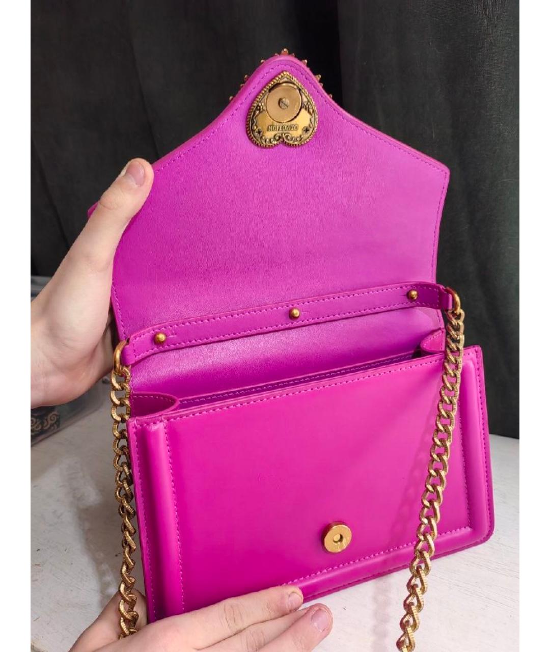DOLCE&GABBANA Фуксия кожаная сумка через плечо, фото 2