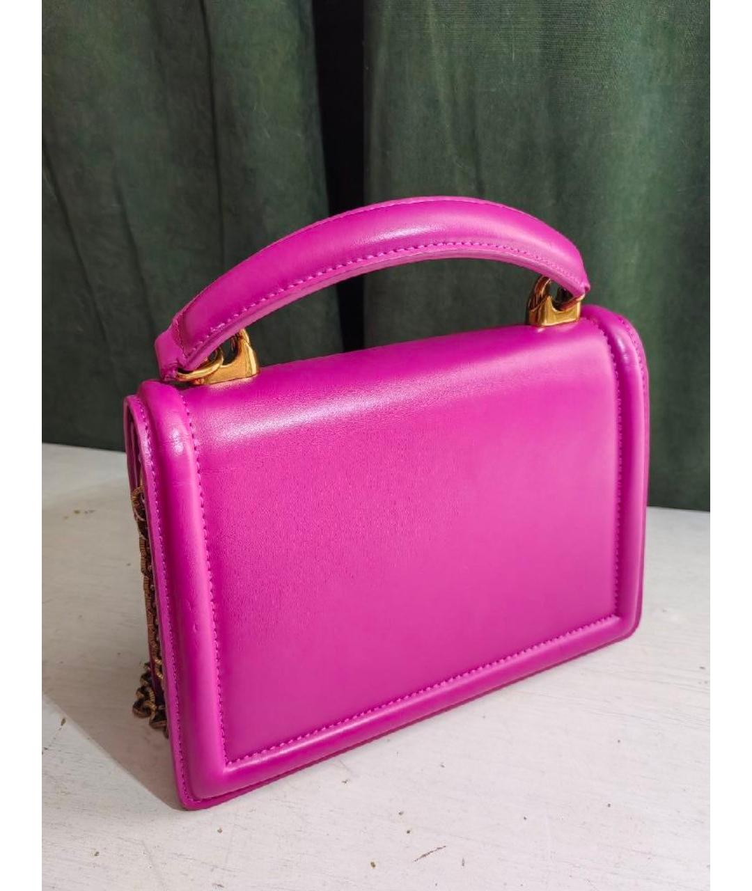 DOLCE&GABBANA Фуксия кожаная сумка через плечо, фото 3