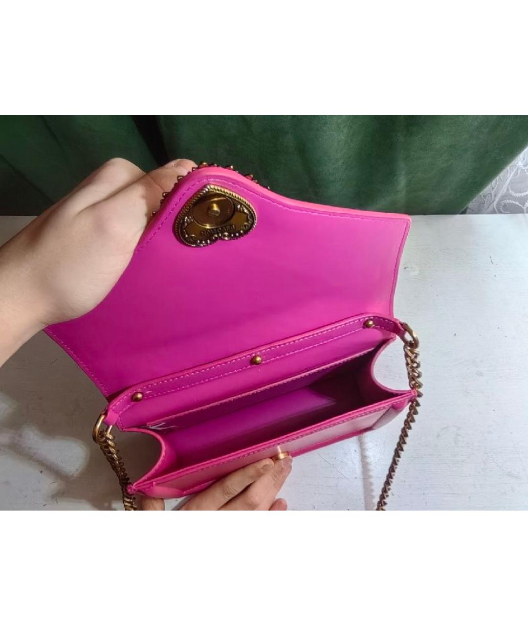 DOLCE&GABBANA Фуксия кожаная сумка через плечо, фото 4