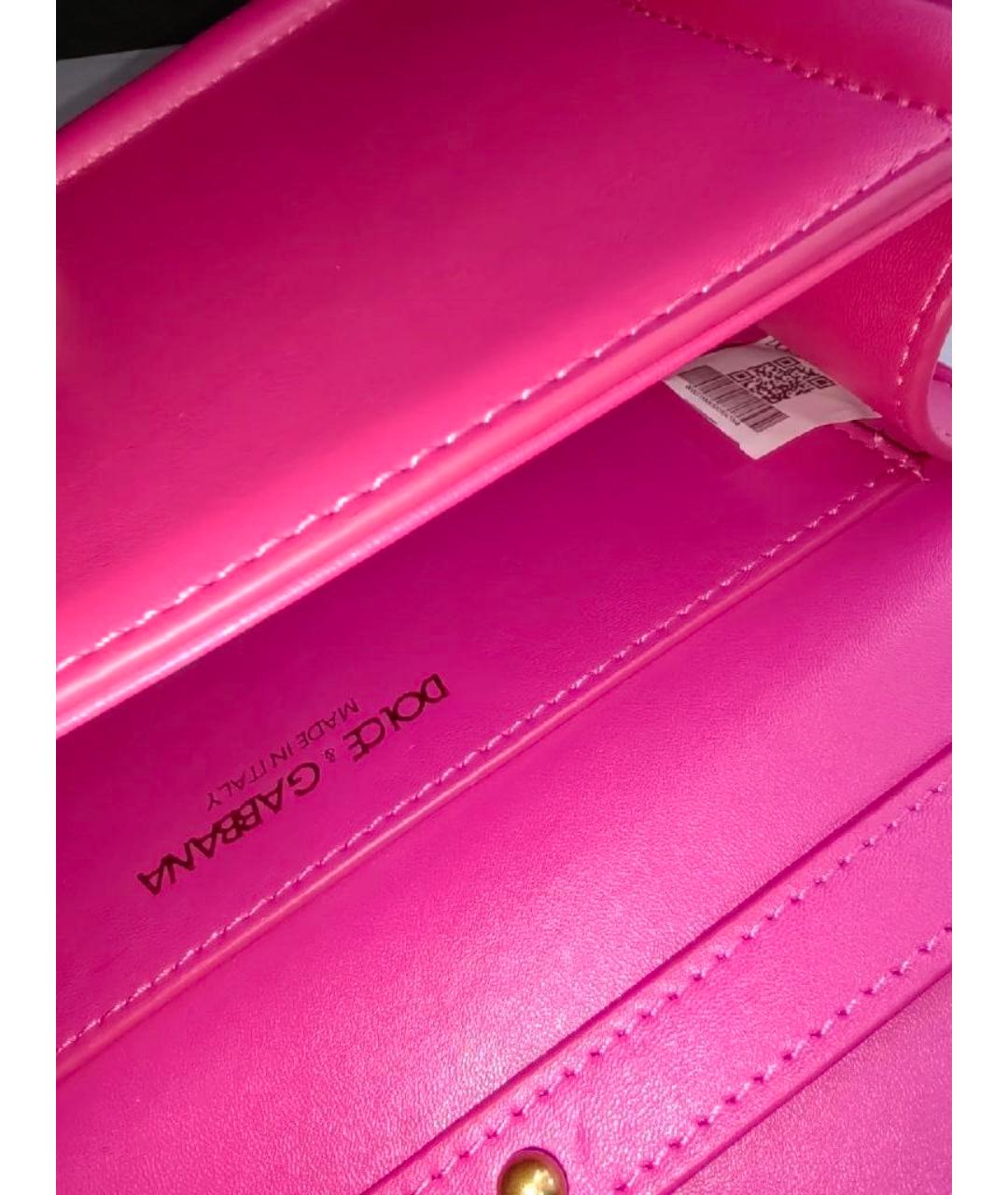 DOLCE&GABBANA Фуксия кожаная сумка через плечо, фото 6