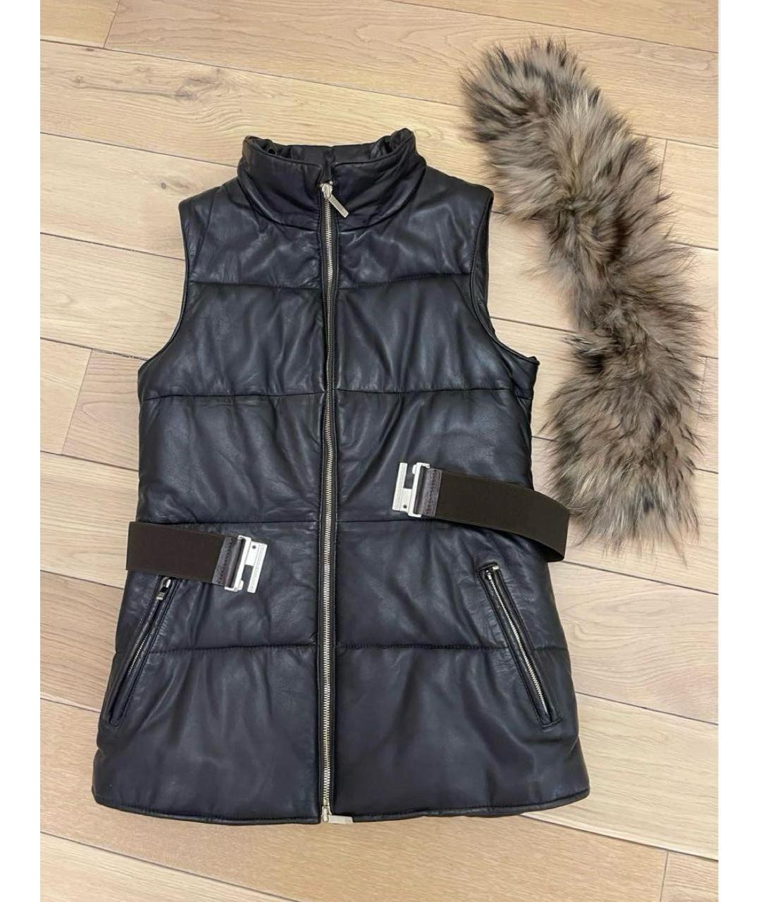 CAROLINA HERRERA Черный кожаный жилет, фото 2