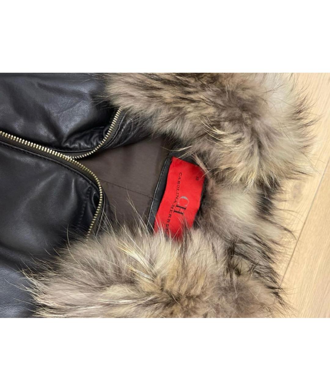 CAROLINA HERRERA Черный кожаный жилет, фото 3